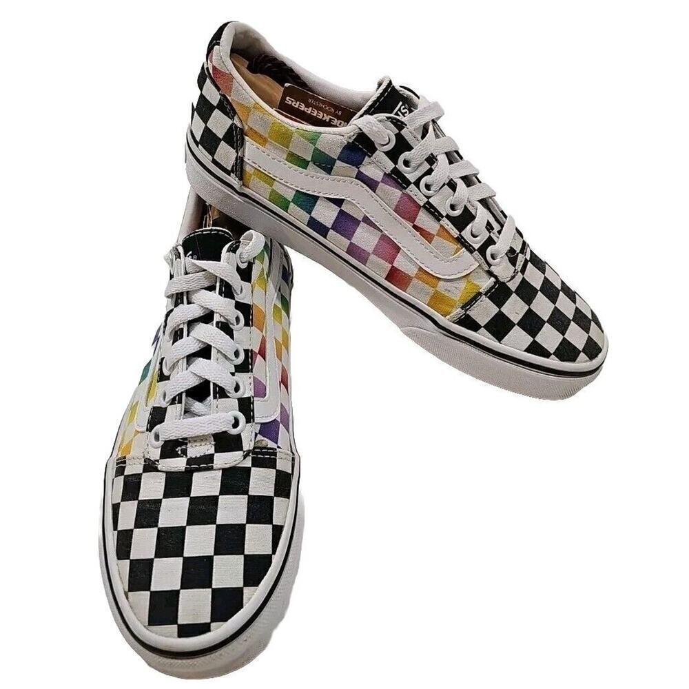 Vans ~Size 7.5~Geometrick Print Lace Up Sneakers Shoes Athletic Casual #500714.